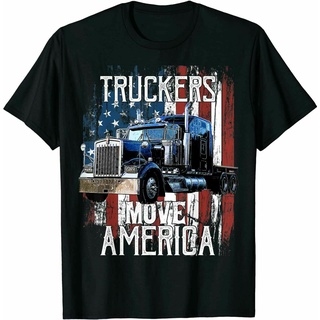 Perfect mens funny Trucker American Flag Truck Driver Shirt Truck Driver Gift T-Shirt for Men