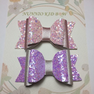 Duo leather cute bow/piece