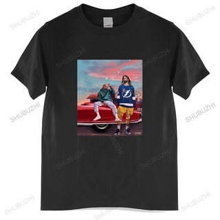 [COD]เสื้อยืด ผ้าฝ้าย พิมพ์ลาย J Cole &amp; Kendrick Lamar สีดํา แฟชั่นฤดูร้อน สําหรับผู้ชายS-5XL