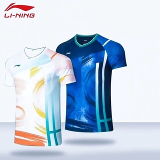 เสื้อกีฬาแบดมินตันแขนสั้น ลายทีม Li Ning Sudirman สําหรับผู้ชาย และผู้หญิง