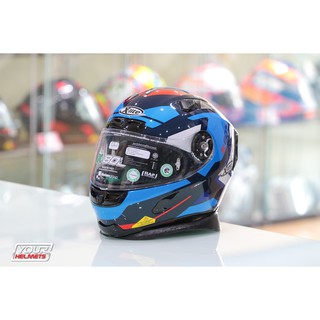 หมวกกันน็อค X-LITE HELMETS X-803 ULTRA CARBON MASTERY CARBON TINTO BLUE