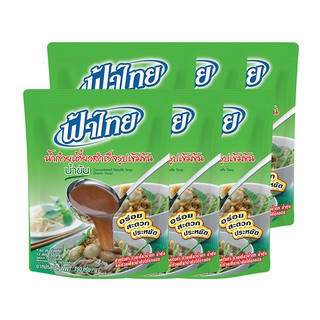 ฟ้าไทย น้ำก๋วยเตี๋ยวสำเร็จรูปเข้มข้น น้ำข้น 350 กรัม x 6 ซอง Fah Thai Instant Noodle Soup Concentrated Thickening Water