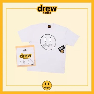 Drew house smiley face hand-painted pencil short-sleeved T-shirt พร้อมจัดส่ง