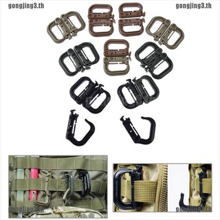 Gonj3 5 ชิ้น molle คาราบิเนอร์ d ล็อคแหวนพลาสติกคลิปแหวนหัวเข็มขัดพวงกุญแจคาราบิเนอร์