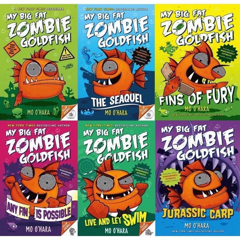 My Big Fat Zombie Goldfish 6 Book Series, The Sequel, Fins of Fury, Any Fin is Possible, Live and Le