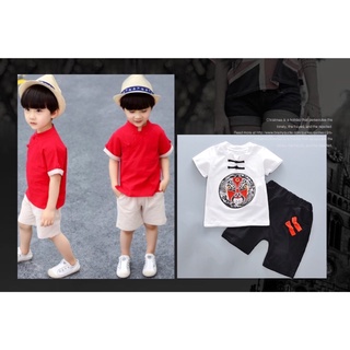 KEN001 พร้อมส่ง ชุดเซ็ท เสื้อ กางเกง กระดุมจีน ตรุษจีน