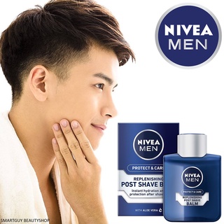 NIVEA Men Protect&amp;Care Replenishing Post Shave Balm 100ml ผลิตภัณฑ์บำรุงผิวหลังการโกนหนวดสูตรพิเศษจากนีเวียเม็น