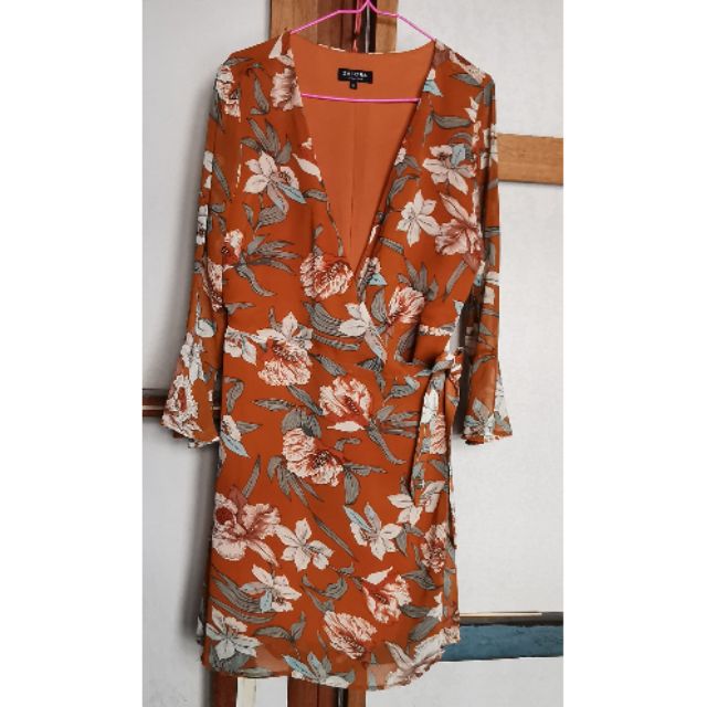 เดรส zalora (size M-L) สีส้มอิฐ