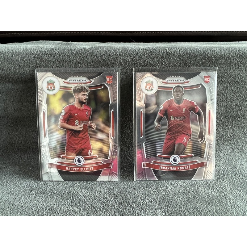 การ์ดบอลทีมลิเวอร์พูล (Liverpool) รุ่น Panini RC Base Prizm ปี 21-22 (Elliott/Konate)