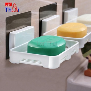 LerThai ที่วางฟองน้ำล้างจาน ที่วางสบู่พลาสติก ไม่ต้องเจาะผนัง Wall-mounted soap dish