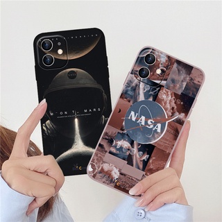 เคสโทรศัพท์มือถือแบบนิ่ม ผิวด้าน ลายดาวเคราะห์ NASA Moon Mars สําหรับ iPhone 14 13 12 11 Promax 14Plus mini X XS XR XSMAX 6 6s 5 5S 6plus 6splus 7 8 SE2020 7plus 8Plus