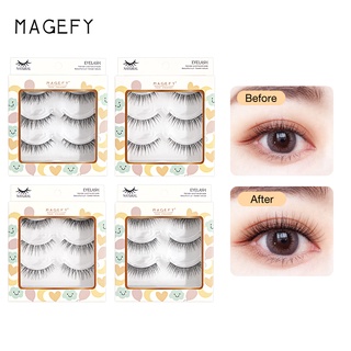 Magefy ชุดขนตาปลอม ยาว หนา ธรรมชาติ 15 คู่ 5 กล่อง