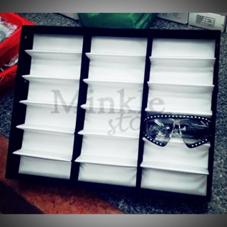 ชั้นวางแว่นตา กล่องแว่นตา สีดำ 18 ช่อง 🌟🗃✴️ กล่องเครื่องประดับ ชั้นวางของ พร้อมส่ง