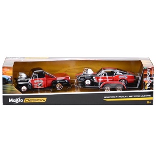 1:24 (Elite Transport) 1948 Ford F-1 Pickup + 1967 Ford Mustang GT [Maisto]