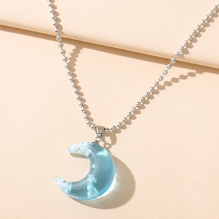 Moon resin necklace สร้อยคอจี้ดวงจันทร์เรซิ่น