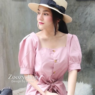 เสื้อคอเหลี่ยม ผูกโบว์