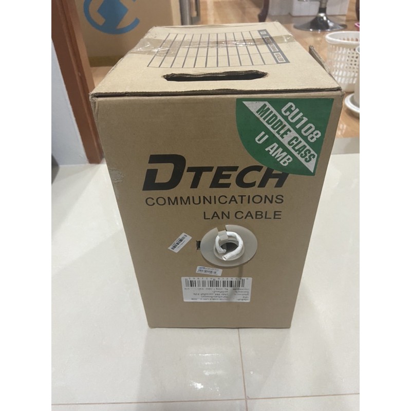 สายแลน lan cat5 dtech 290 เมตร ลัง กล่อง (cu108 middle class u amp)