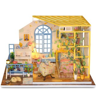 IYOU’DIY บ้านตุ๊กตา diy โมเดลบ้านจิ๋ว งานประกอบอุปกรณ์ครบเซ็ตในกล่อง