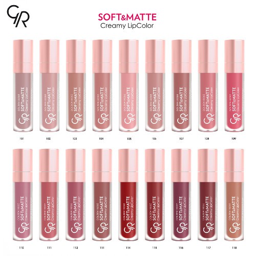 Golden Rose ลิปสติกจิ้มจุ่ม ซอฟท์ แมท ครีมมี่ ลิปคัลเลอร์ 5.5มล /Soft & Matte Creamy Matte Lipcolor ลิปเนื้อนุ่มกำหมะหยี