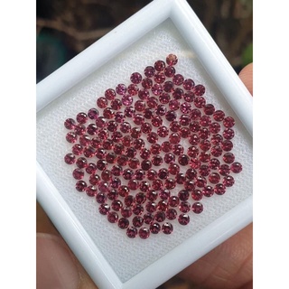 Sale!! พลอยโรโดไลท์ Natural Rhodolite ทรงกลม 2 มม. ทั้งหมด 8 กะรัต รวมทั้งหมดประมาณ 160 เม็ด ( ชุดละ 550 บาท )