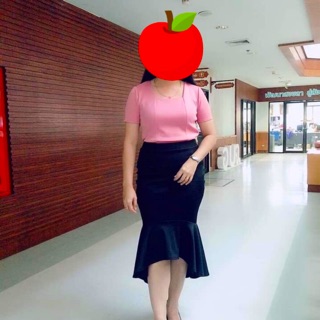 เสื้อคอเหลี่ยม สีชมพูกะปิ (ของใหม่)