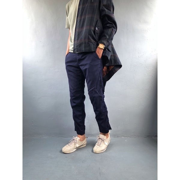 กางเกงสีกรมท่า Come Des Garcons แครอท