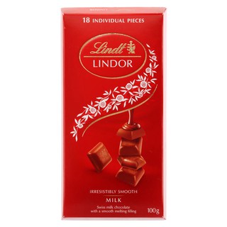 ลินด์ลินดอร์ช็อกโกแลตนม 100กรัม Lindt Lindor Milk Chocolate 100g.