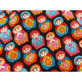 ขนาด 45*27เซน ผ้าคอตตอนอเมริกาลายตุ๊กตารัสเซีย Matryoshka doll 🪆