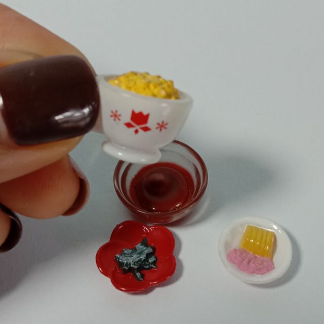Re-ment รีเมนท์ ของเล่นจิ๋ว ชุดอาหารญี่ปุ่น ซอสมะเขือเทศ สาหร่าย