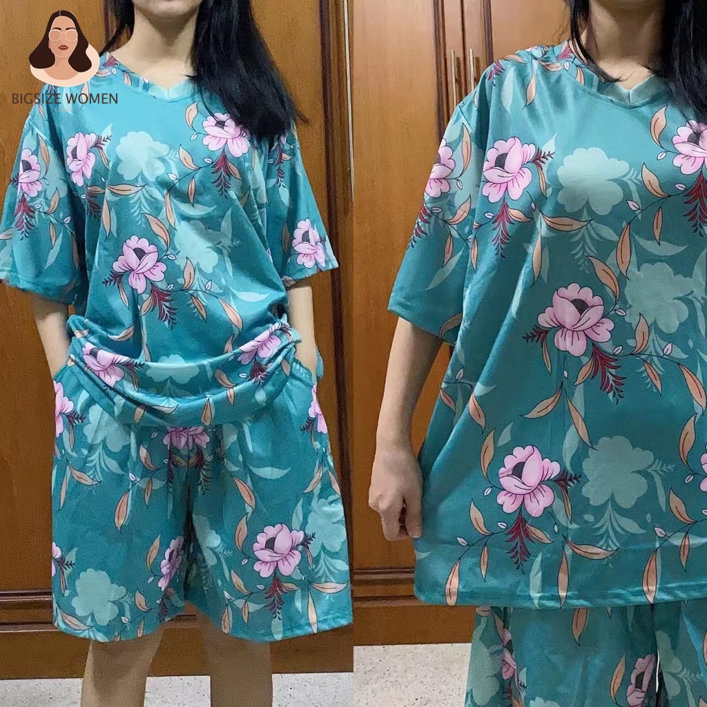 Bigsizewomen⭐️พร้อมส่ง⭐️ชุดเซ็ทคนอ้วน เซ็ต2ชิ้น เสื้อ+กางเกง เสื้อผ้าคนอ้วน over size เสื้อผ้าสาวอวบ