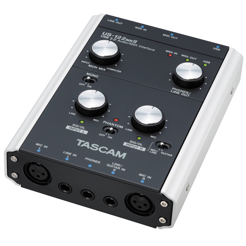 TASCAM US-122mkII USB MIDI Audio interface  2-in 2-out ซาวด์การ์ด 24bit 96khZ