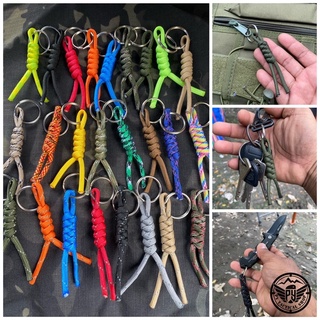 พวงกุญแจถักเชือก PARACORD (4mm.) ใช้เป็นพวงกุญแจหรือใส่ซิปกระเป๋า  ห้อยท้ายไฟฉาย ท้ายมีด