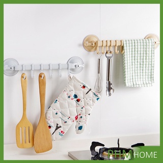 ที่แขวนของ ที่แขวนติดผนัง ถ้วยดูดยึดผนัง ไม่ต้องเจาะรู Coner Towel Hanger with 6 clips