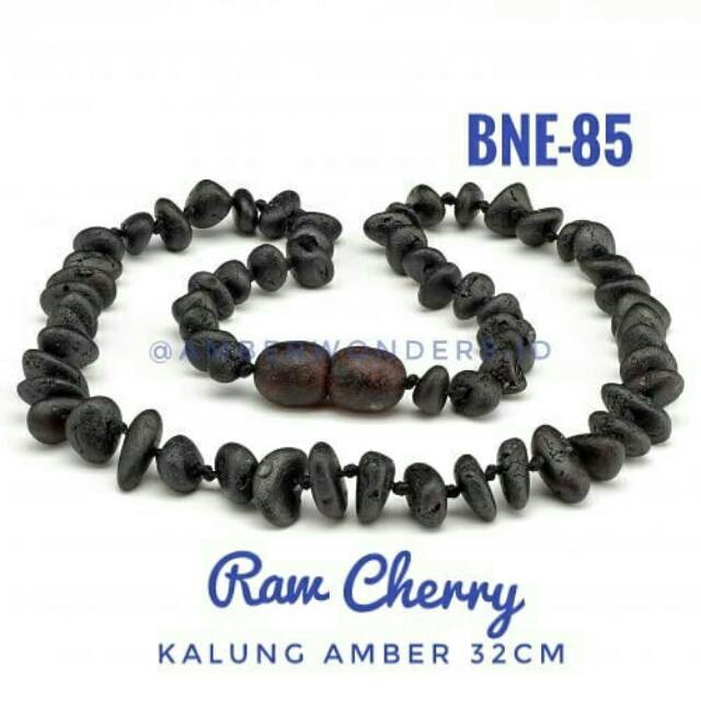 Raw CHERRY BNE-85 Anti Fussy ฟันบรรเทาอาการปวดสร้อยคอสีเหลืองอําพัน