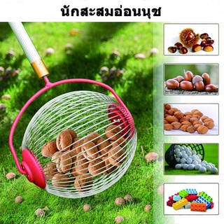 เก็บผลไม้ Nut Collector Fruit Picker สวน เครื่องมือ Picking Walnut Picking Chestnut Picker ก้านปรับความยาวได้ 48-105 cm