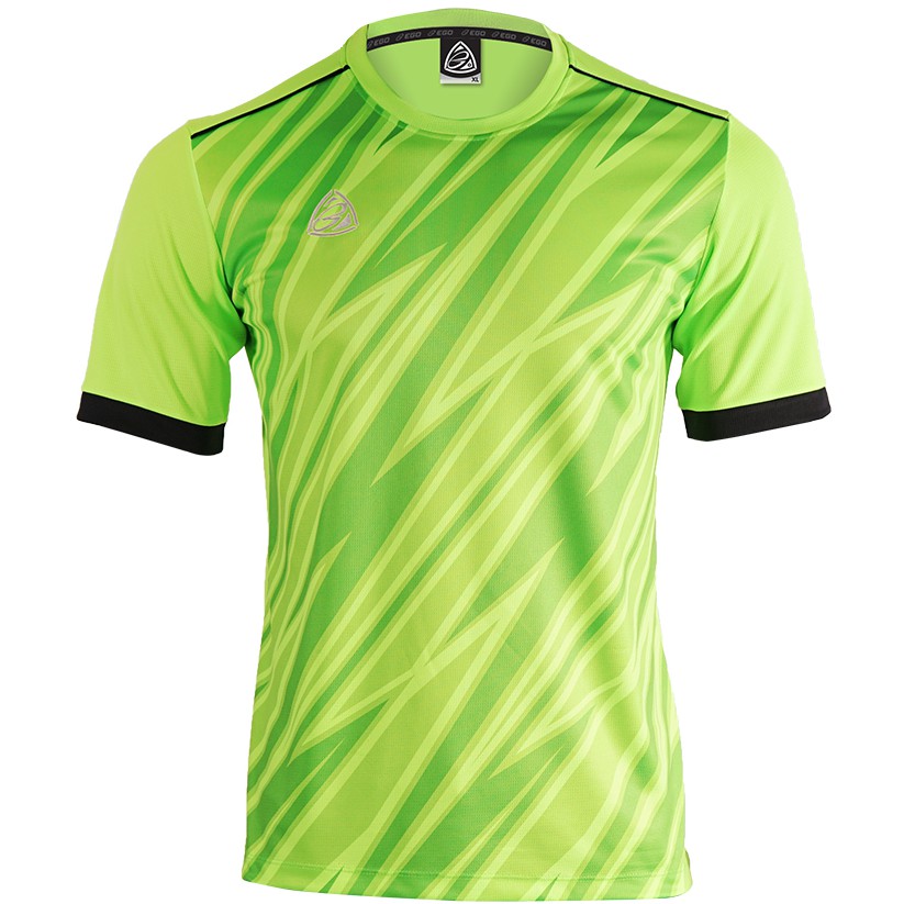 EGO SPORT EG5128 เสื้อฟุตบอลพิมพ์ลายคอกลมแขนสั้น สีเขียวสะท้อน