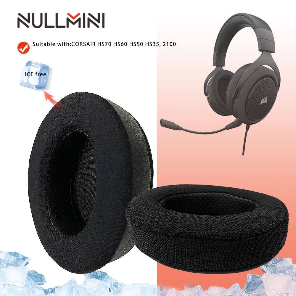 NullMini สําหรับ CORSAIR HS70,HS60,HS50,HS35,2100 เปลี่ยนหูฟัง Earpads แถบคาดศีรษะ Cooling เจลเบาะ B