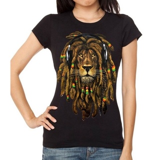 [100% Cotton] เสื้อยืดผ้าฝ้าย พิมพ์ลายสิงโต Juniors Dreadlocks Rasta Lion Reggae Jamaican Blunt Rae EOdaij09AKibcj37