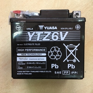 แบตเตอรี่แห้ง YUASA เบอร์ 6/YTZ6V