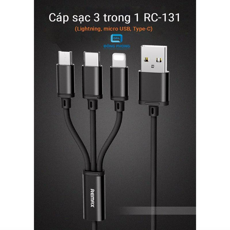 REMAX RC-131 3A 3IN1 FAST CHARGING CABLE,,