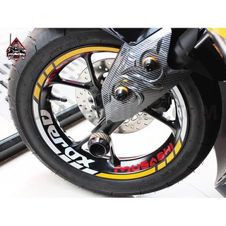 สติกเกอร์ติดล้อ Aerox Wheel Sticker Rim Stiker Musashi for Yamaha Aerox 155