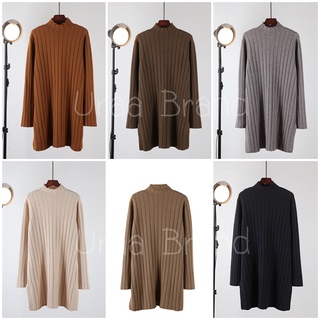 อก 42-48 นิ้ว (พร้อมส่ง) เดรสไหมพรม เดรสไหมพรมสั้น ผ้าร่อง รุ่น Maple Sweater Dress