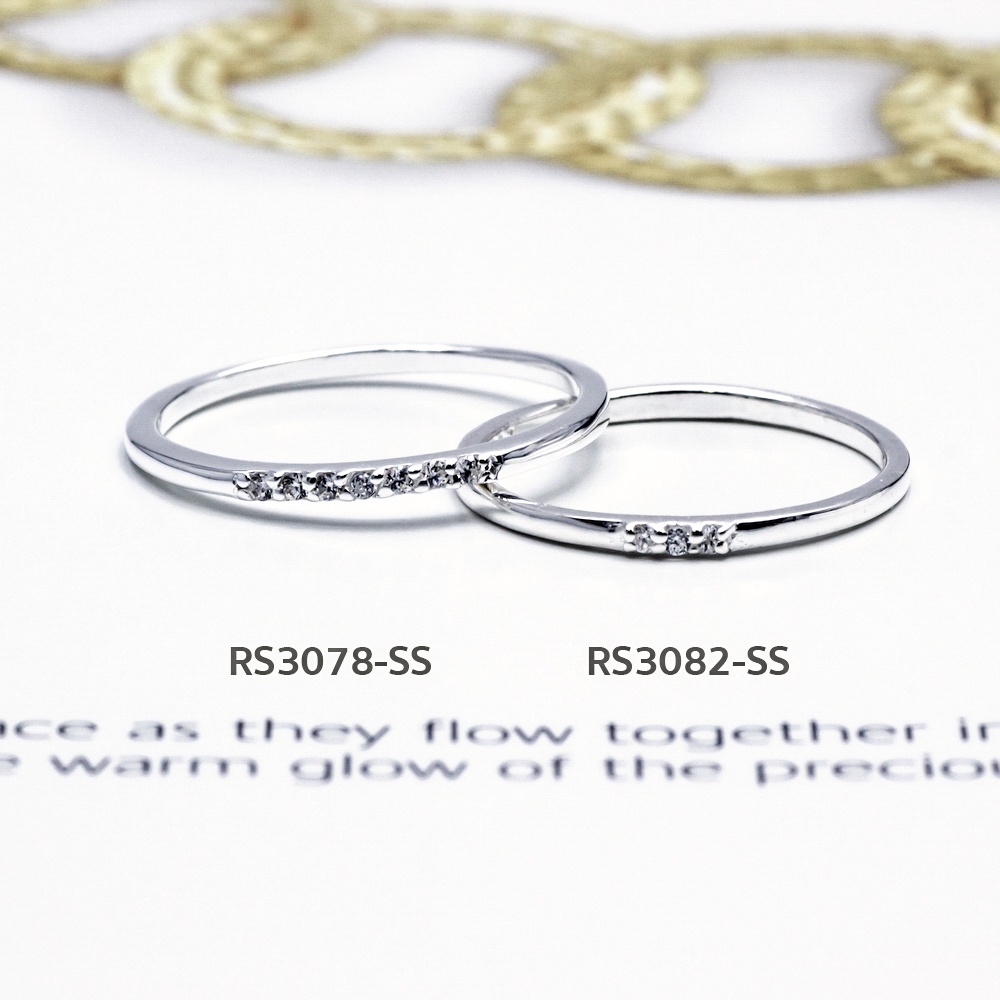 Star Jewelry แหวนเงินแท้ 92.5% แหวนแฟชั่น แหวนมินิมอล ประดับเพชร CZ รุ่น RS3078 / RS3082