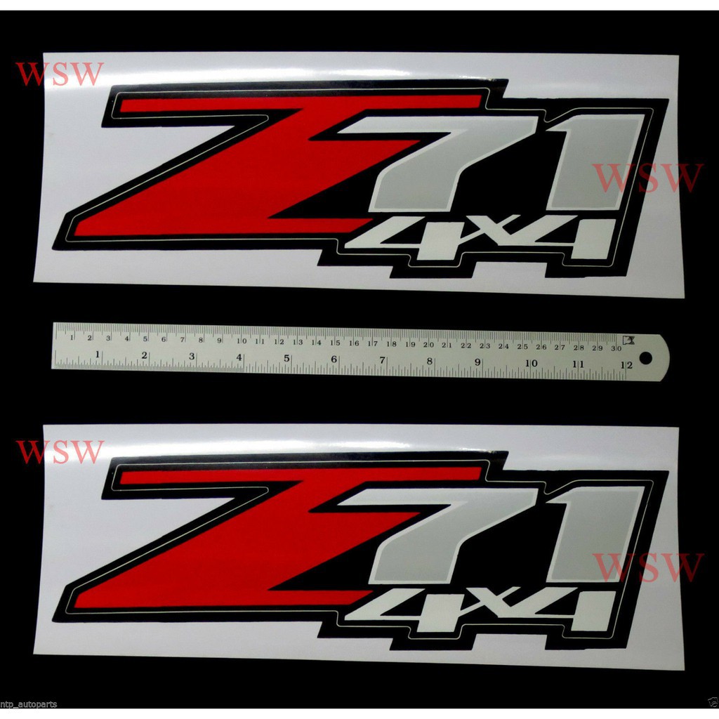 1ชุด(2ชิ้น) สติ๊กเกอร์ Z71 4x4 สีเทาแดง ติดตกแต่งรถ เชฟโรเลต โคโลราโด ทุกรุ่น Chevrolet Chevy Holden