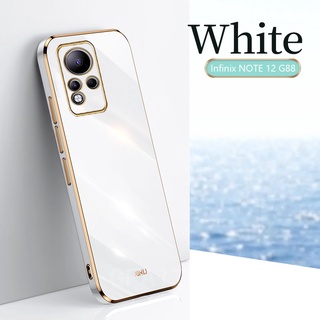 เคสโทรศัพท์ Infinix NOTE 12 G88 / Hot 12 Play / Hot12 / HOT 12i 2022 New Luxury Soft Case Straight Edge Electroplated Protection Cover Camera Lens เคส INFINIXNOTE12