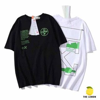 เสื้อยืดโอเวอร์ไซส์ เสื้อยืดโอเวอร์ไซส์ ราคาเสื้อยืด OFF WHITE สีเขียวเรืองแสงใส่ได้ทั้งชายและหญิงS-3XL