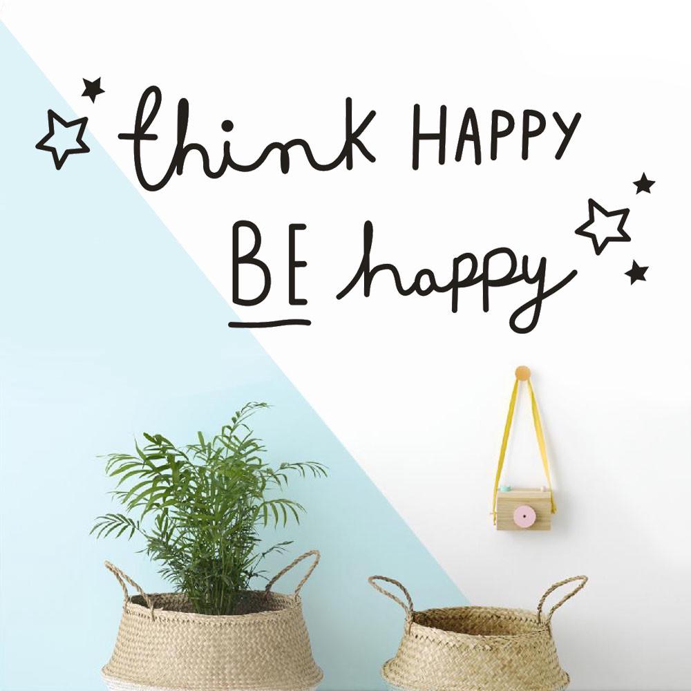 สติ๊กเกอร์ไวนิลตกแต่งผนังรูป Think Happy Be Happy