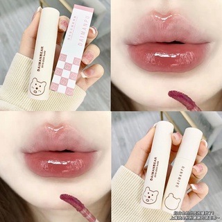 🔥🔥🔥Daimanpu หมีกระต่ายน่ารัก Mirror Moisturizing Lip Glaze สีนู้ดแต่งหน้านักเรียนเกาหลีแฟชั่น Lip Glaze