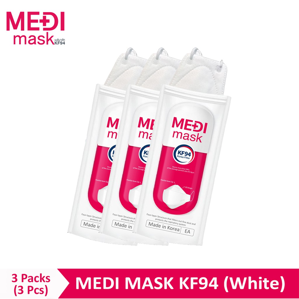 MediMask, KF94 Face Mask, Korean mask 3 Pack (1Pc per pack) 1 เซตมี 3 แพค แพคละ 1 ชิ้น