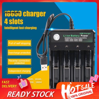 hcyc universal อุปกรณ์ชาร์จแบตเตอรี่ li - ion สําหรับ 18650 18500 16340 14500